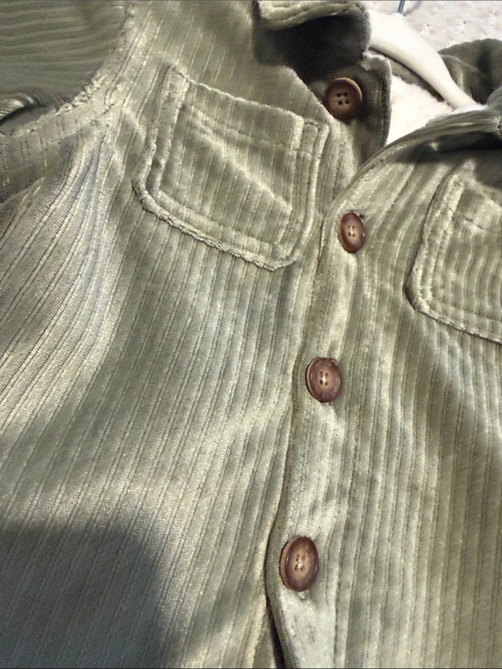Carter's Olive Corduroy Sherpa-Lined Pea Coat